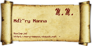 Móry Manna névjegykártya